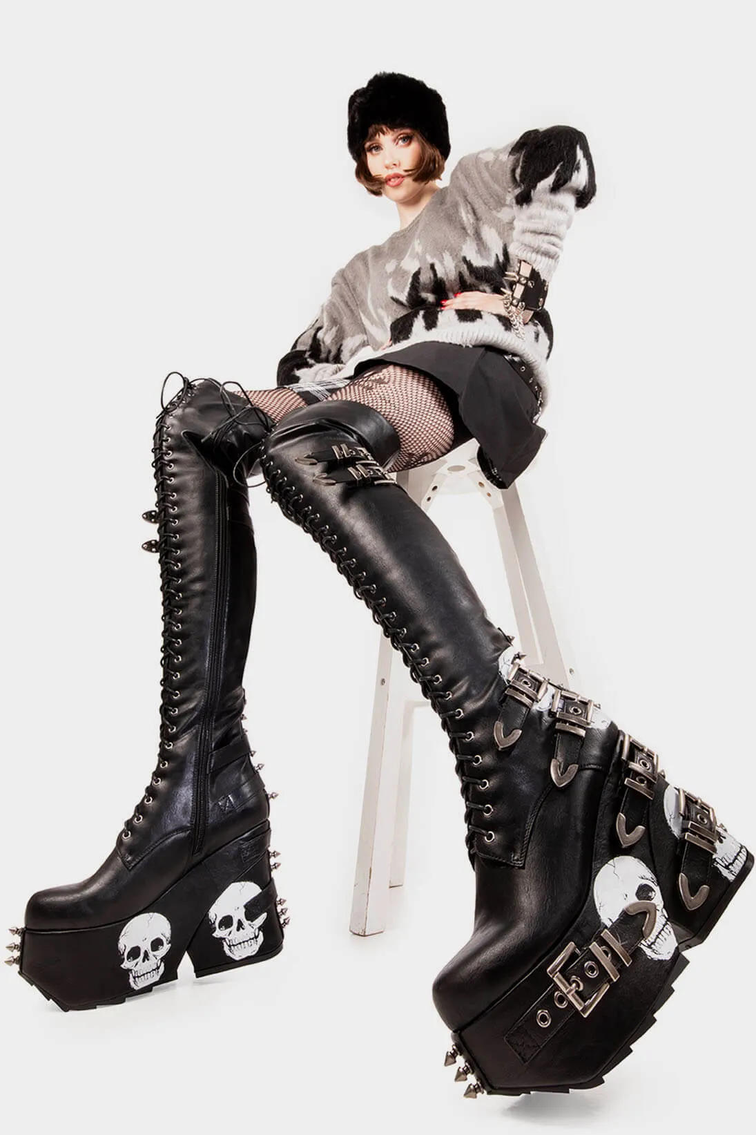 Irrational Thoughts Chunky Platform Thigh High Boots