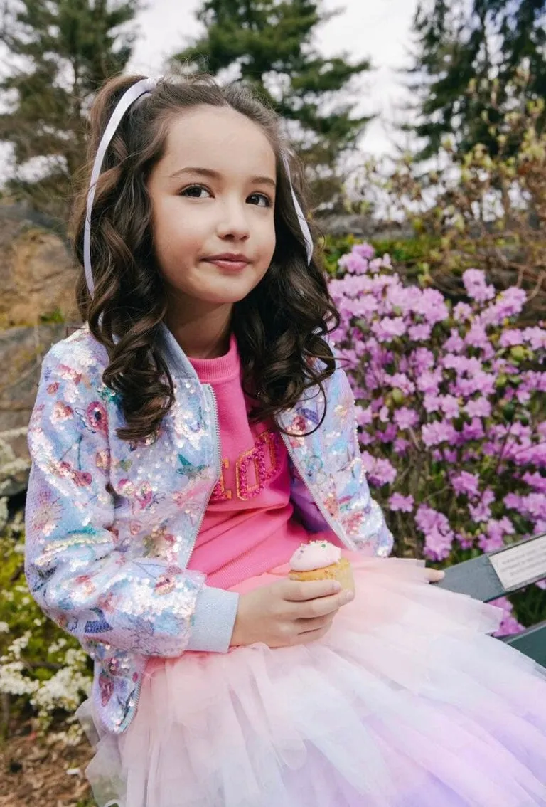 Kids Sequin Bomber Jacket