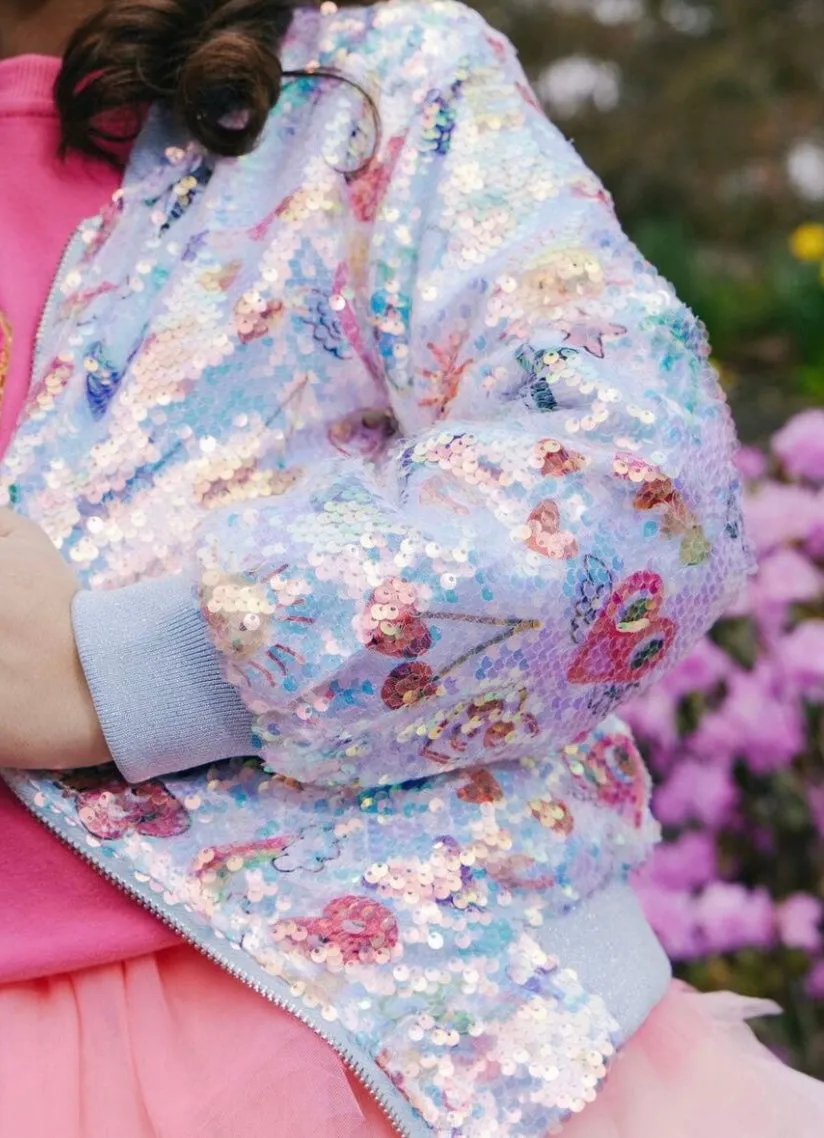 Kids Sequin Bomber Jacket