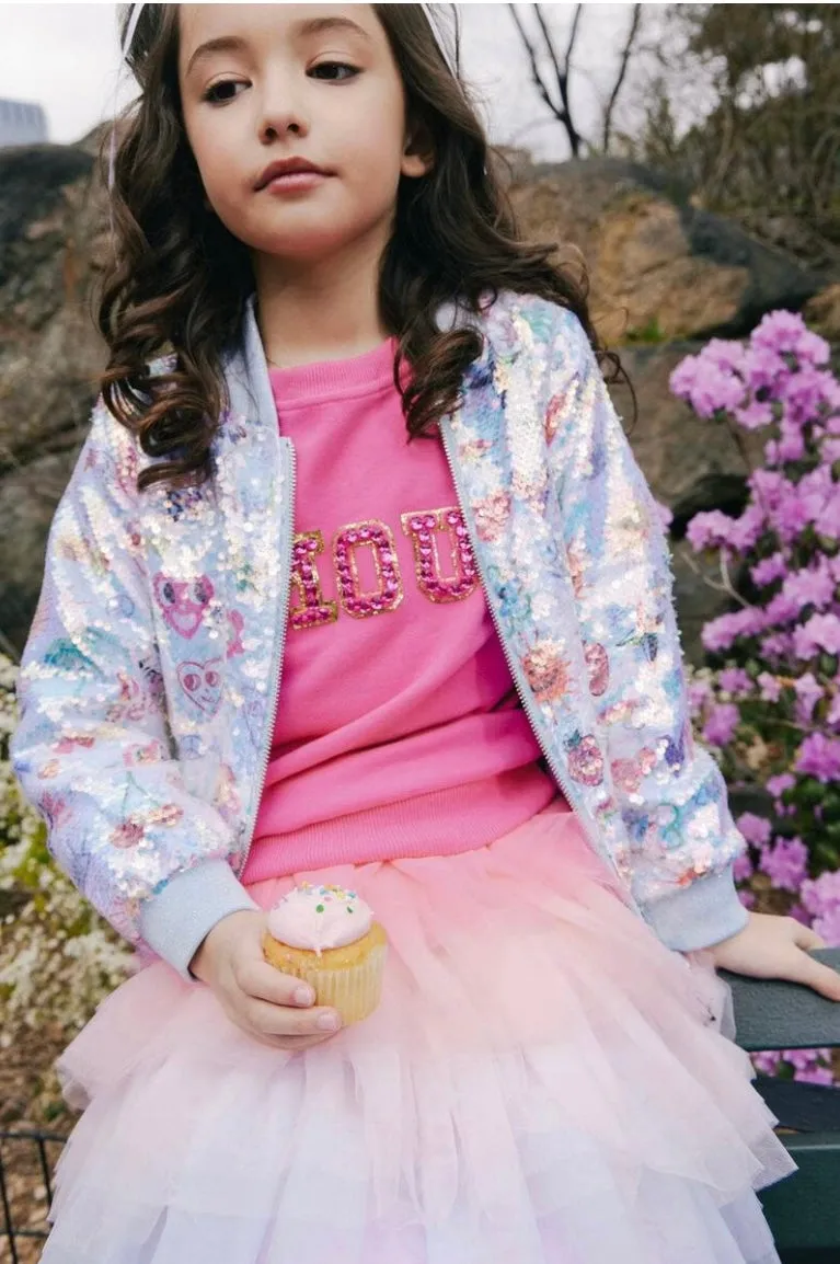 Kids Sequin Bomber Jacket