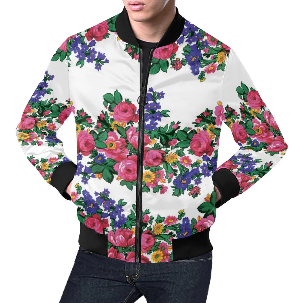 Kokum's Revenge-White Bomber Jacket for Men