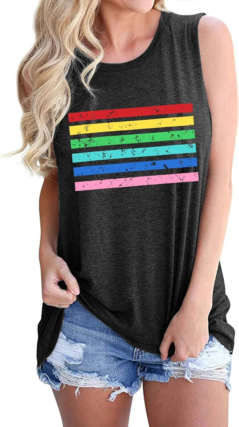 LAZYCHILD Pride Shirts for Women: Rainbow Heart Graphic Shirt Gay Pride T-Shirt LGBT Equality Short Sleeve Tops
