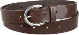 Levi's Women's Skinny Fully Adjustable Perforated Leather Jean Belt with Round Harness Buckle (Regular and Plus Sizes)