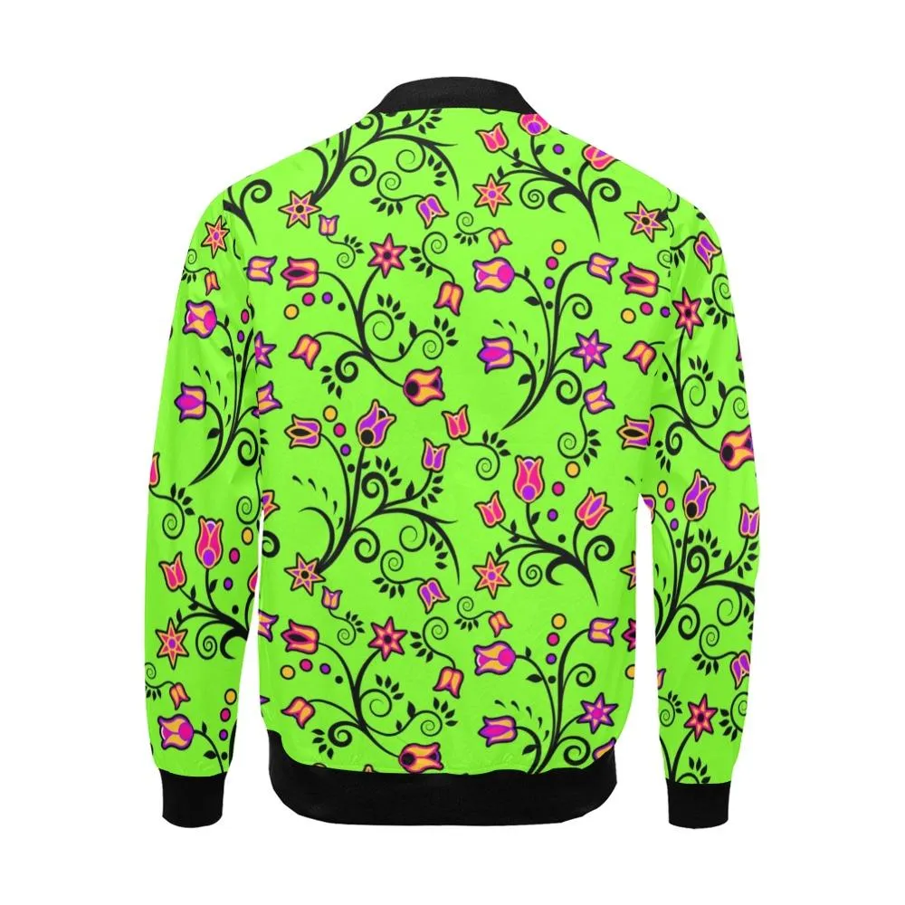 LightGreen Yellow Star Bomber Jacket for Men