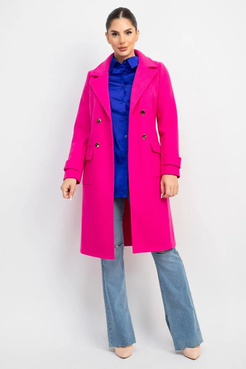 long double breasted peacoat