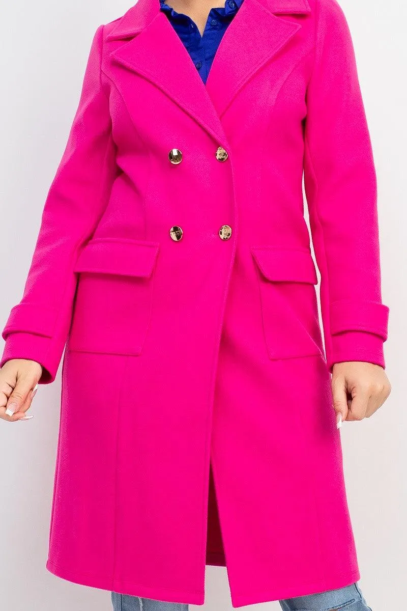 long double breasted peacoat