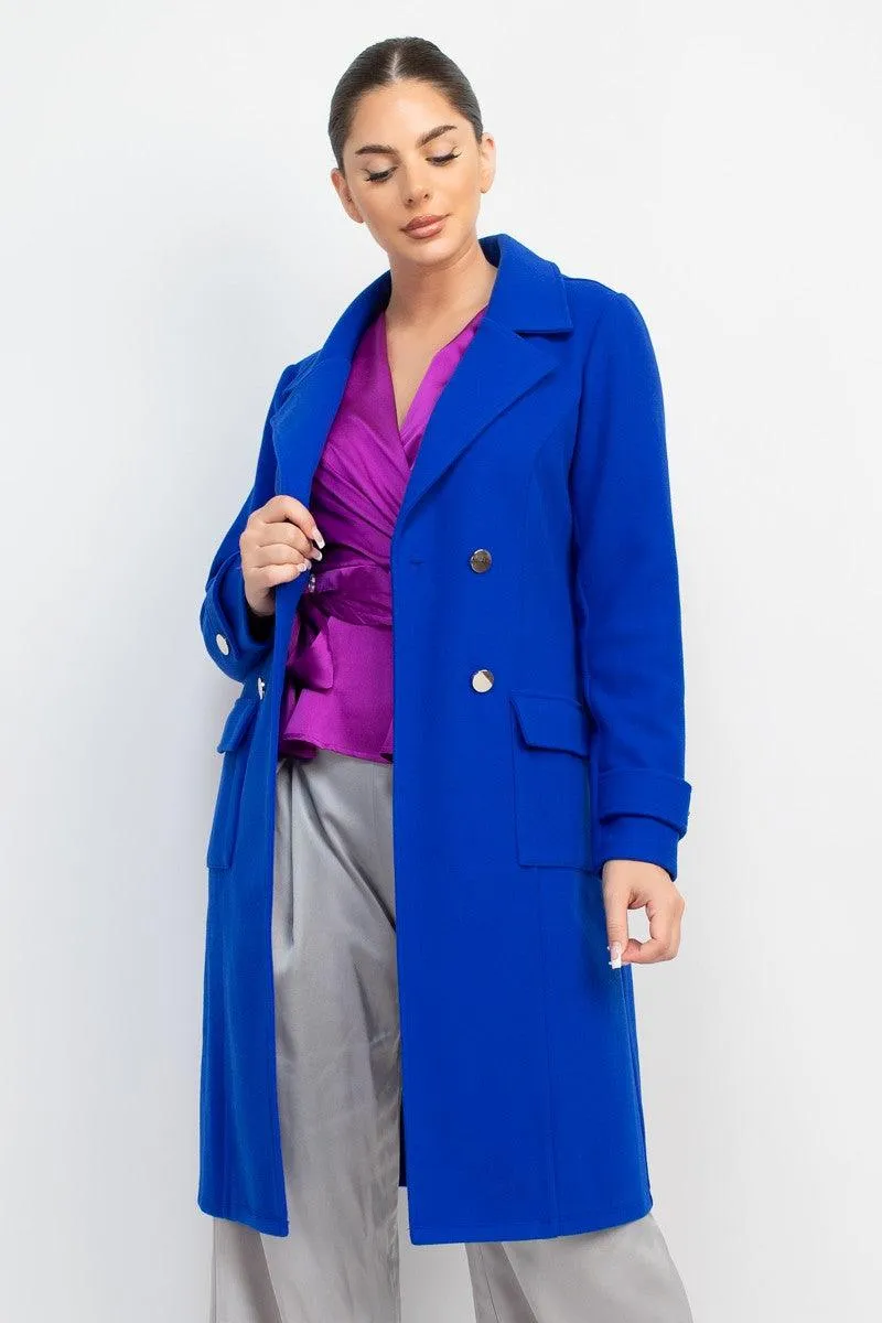 long double breasted peacoat