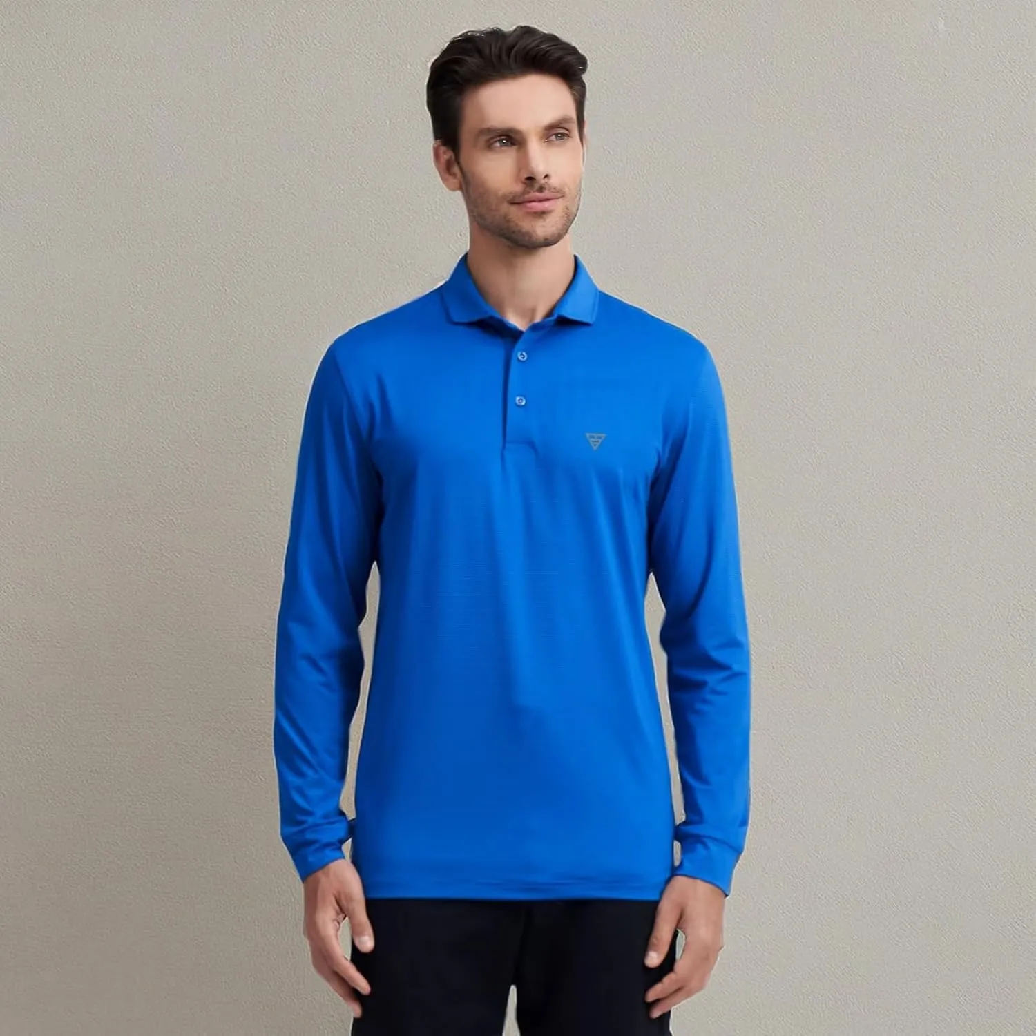 M MAELREG Short and Long Sleeve Polo Shirts for Men Dry Fit Performance Moisture Wicking Sport Pin Striped Mens Golf Shirts