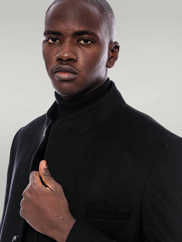 Mandarin Collar Men's Long Coat | Wessi