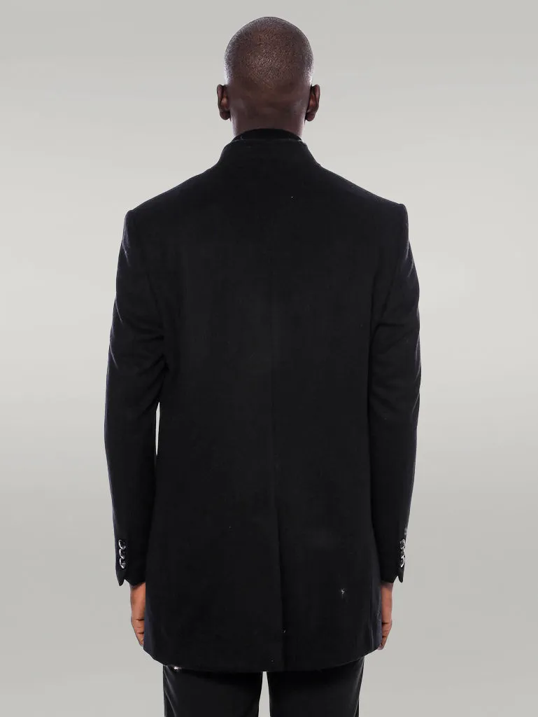 Mandarin Collar Men's Long Coat | Wessi