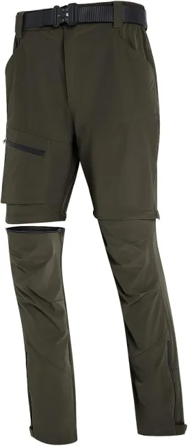 Mens Convertible Cargo Hiking Pants Sun Protection Water Repellent Quick Dry Breathable for Outdoor with 4 Pockets