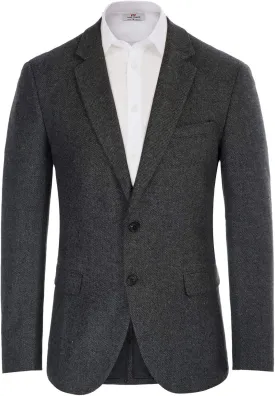 Mens Wool Blend Blazer Jacket Houndstooth Suit Blazer Notch Lapel 2 Button