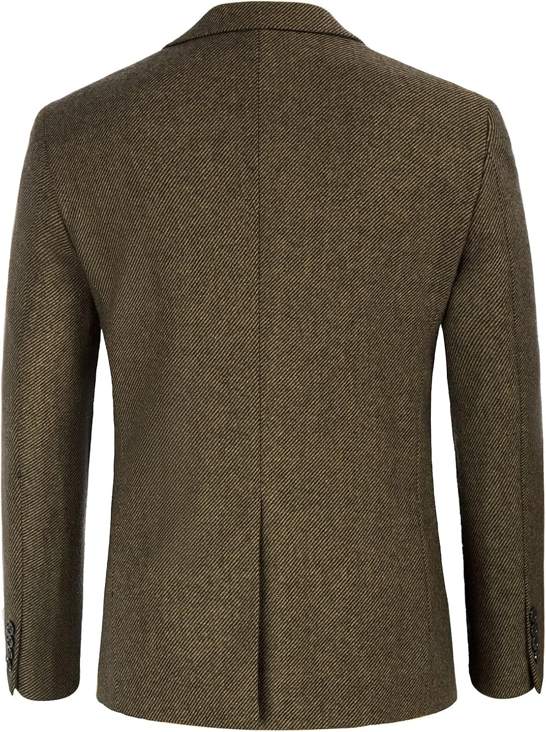 Mens Wool Blend Blazer Jacket Houndstooth Suit Blazer Notch Lapel 2 Button