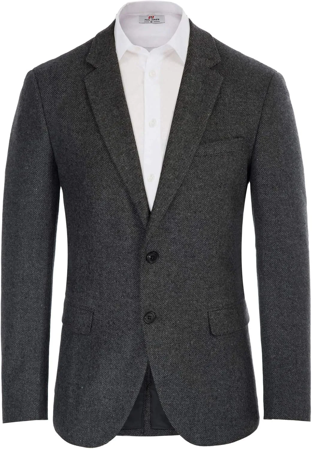 Mens Wool Blend Blazer Jacket Houndstooth Suit Blazer Notch Lapel 2 Button