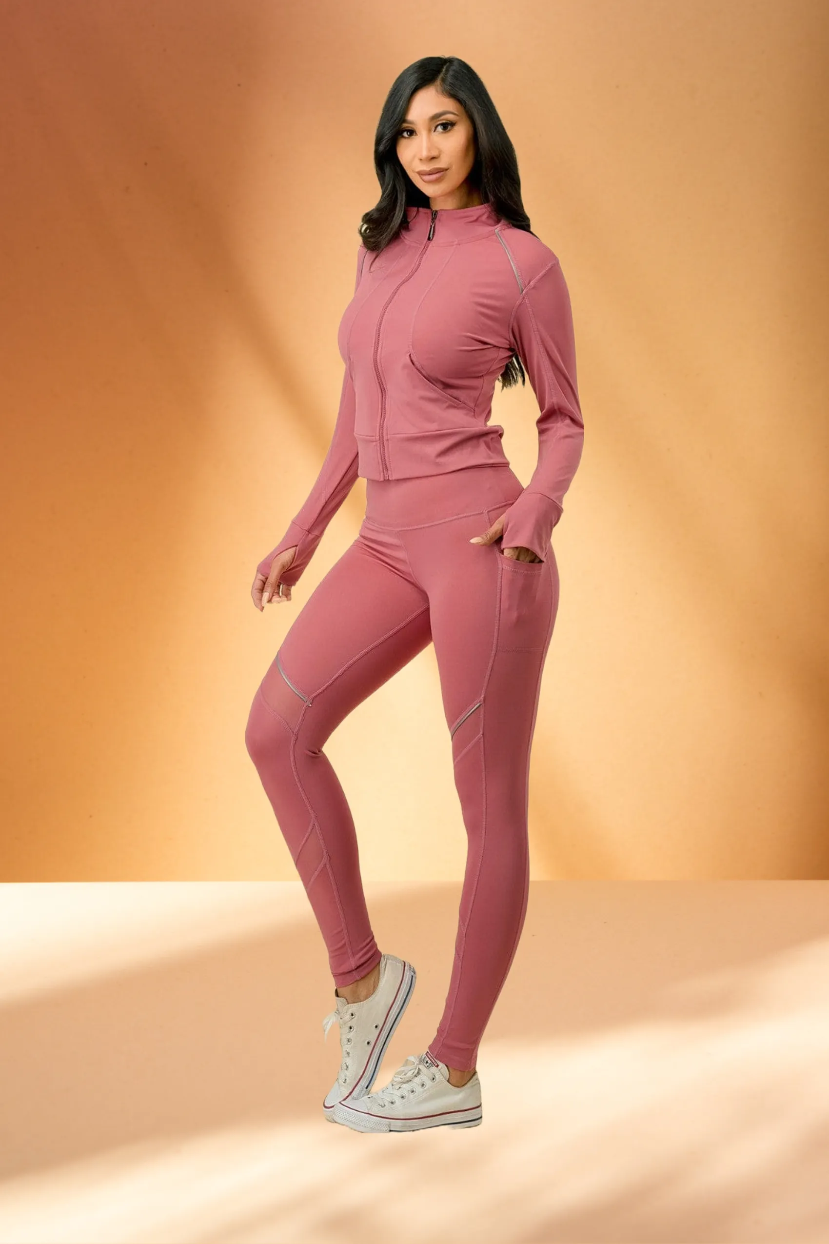 Mesh Style Activewear 3 Piece Set