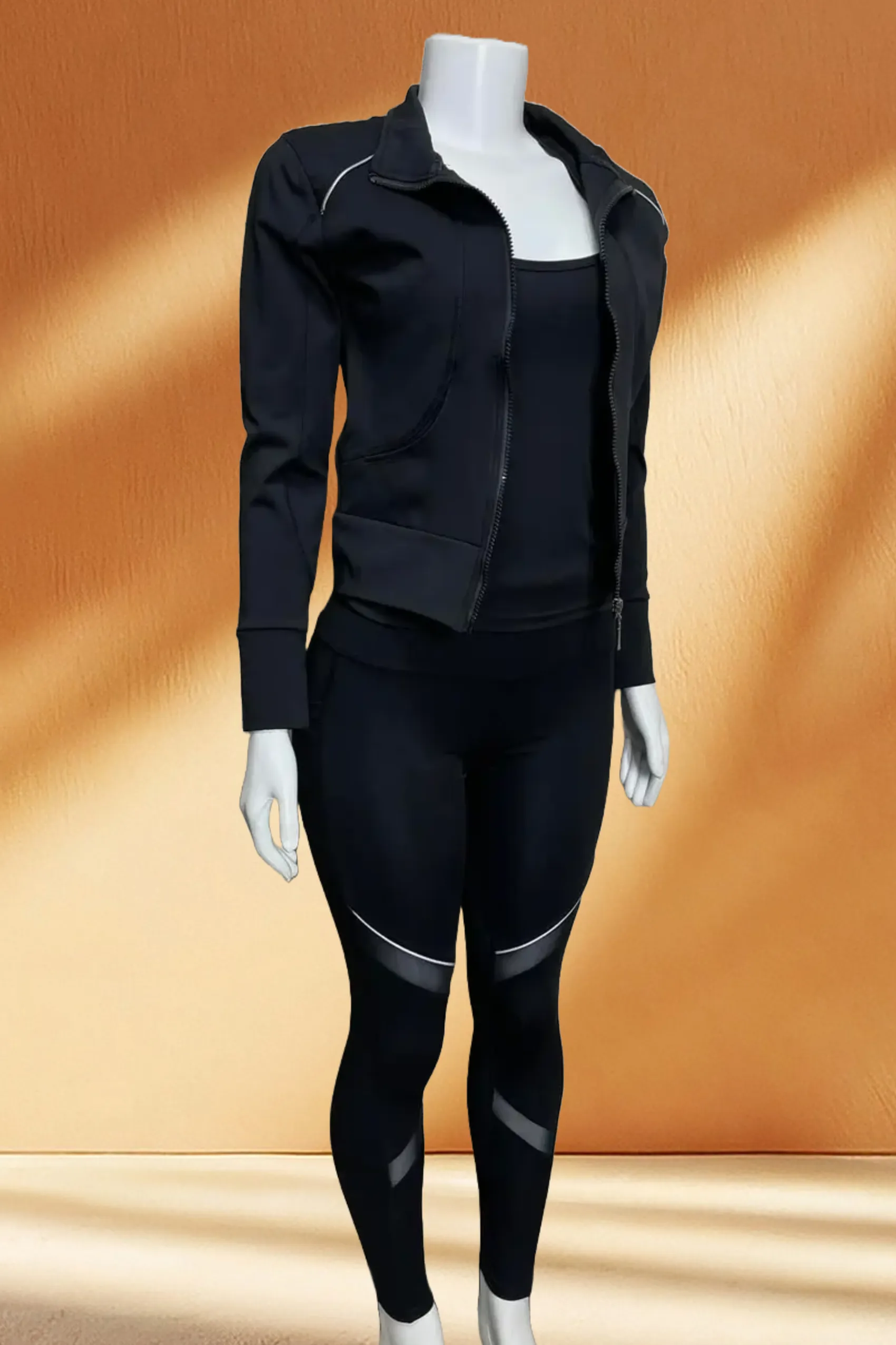 Mesh Style Activewear 3 Piece Set