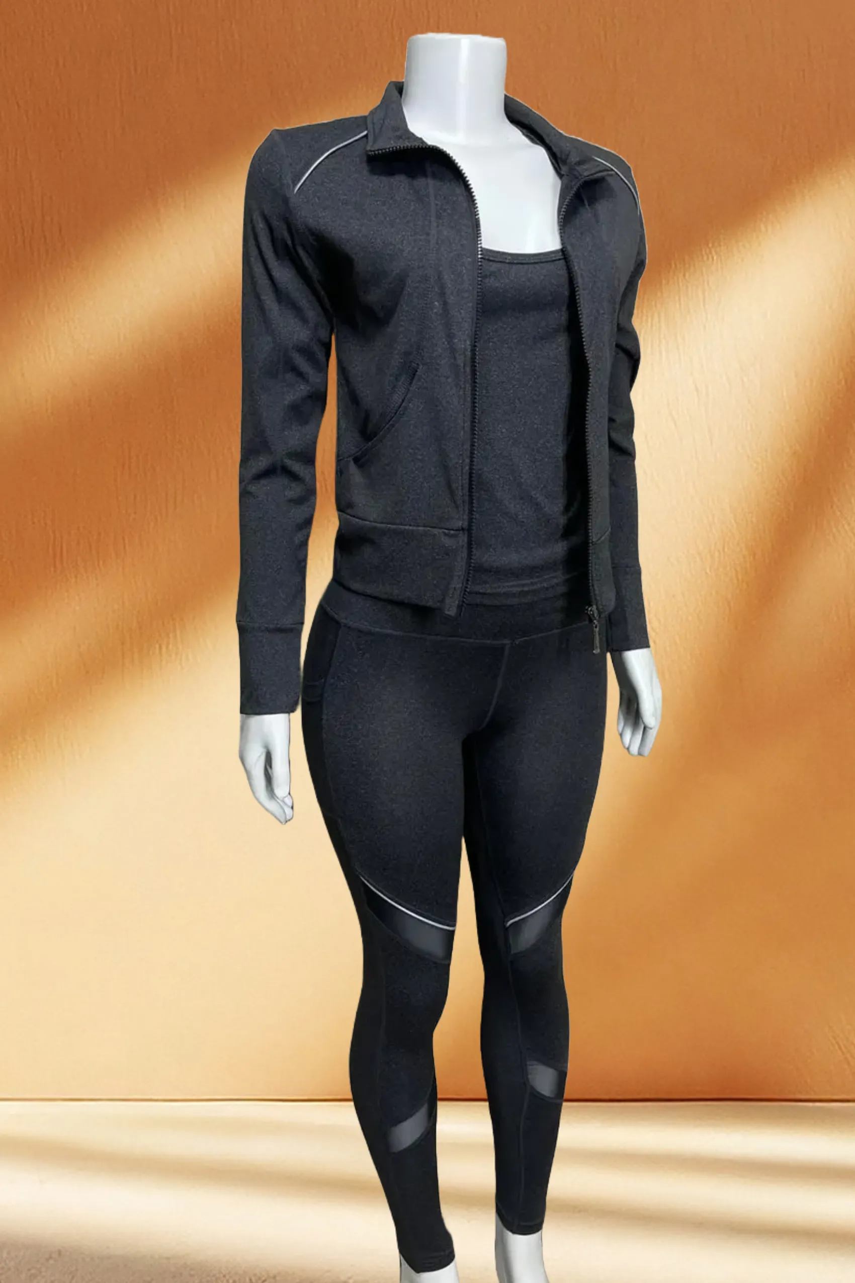 Mesh Style Activewear 3 Piece Set