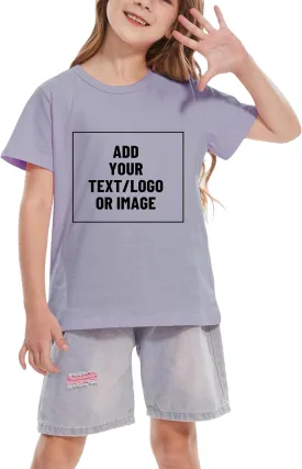 Mowbeat Custom T Shirts for Kids Customizable Girls Top Boys Personalized Shirt Design Your Own Image Photo Text Tee