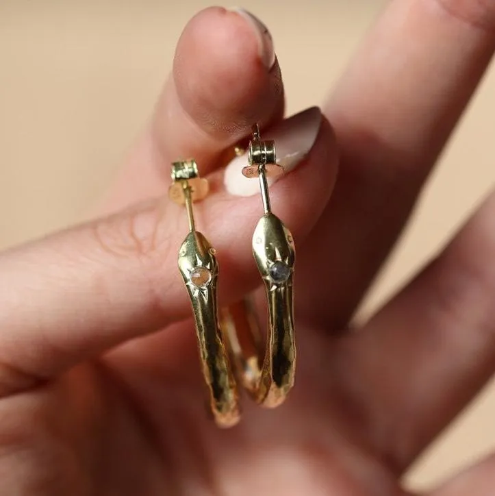 Oroboros Large Gold Vermeil Snake Hoops