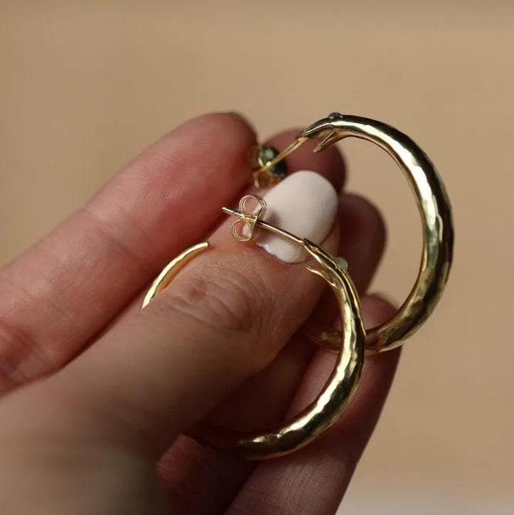 Oroboros Large Gold Vermeil Snake Hoops
