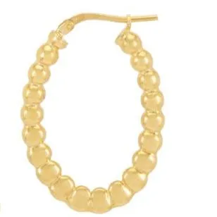Oval Bubble Flat Hoop Earrings - Gold