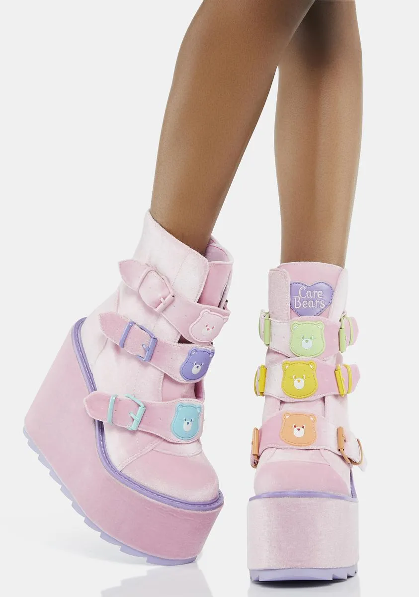 Pink Velvet Dune Lo Care Bears Boots
