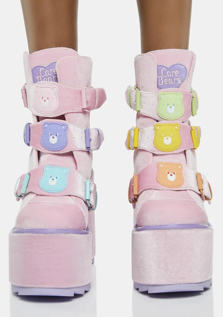 Pink Velvet Dune Lo Care Bears Boots