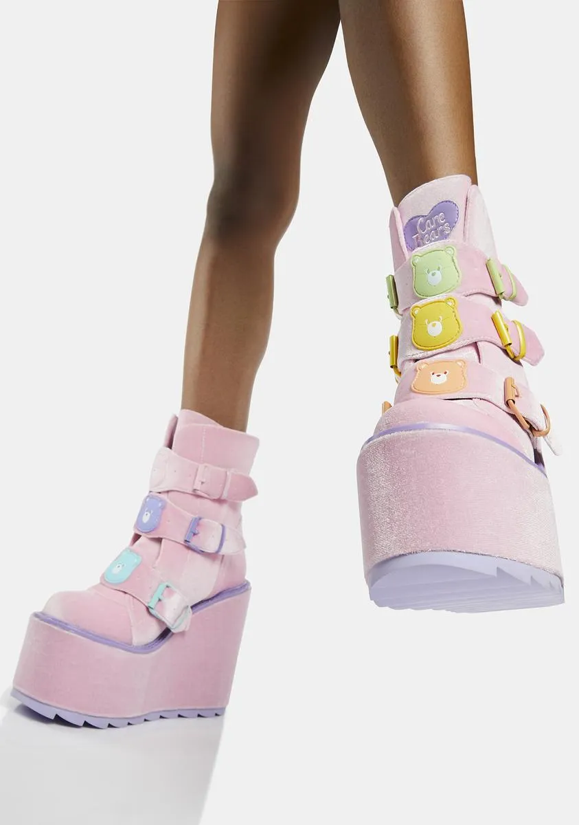 Pink Velvet Dune Lo Care Bears Boots