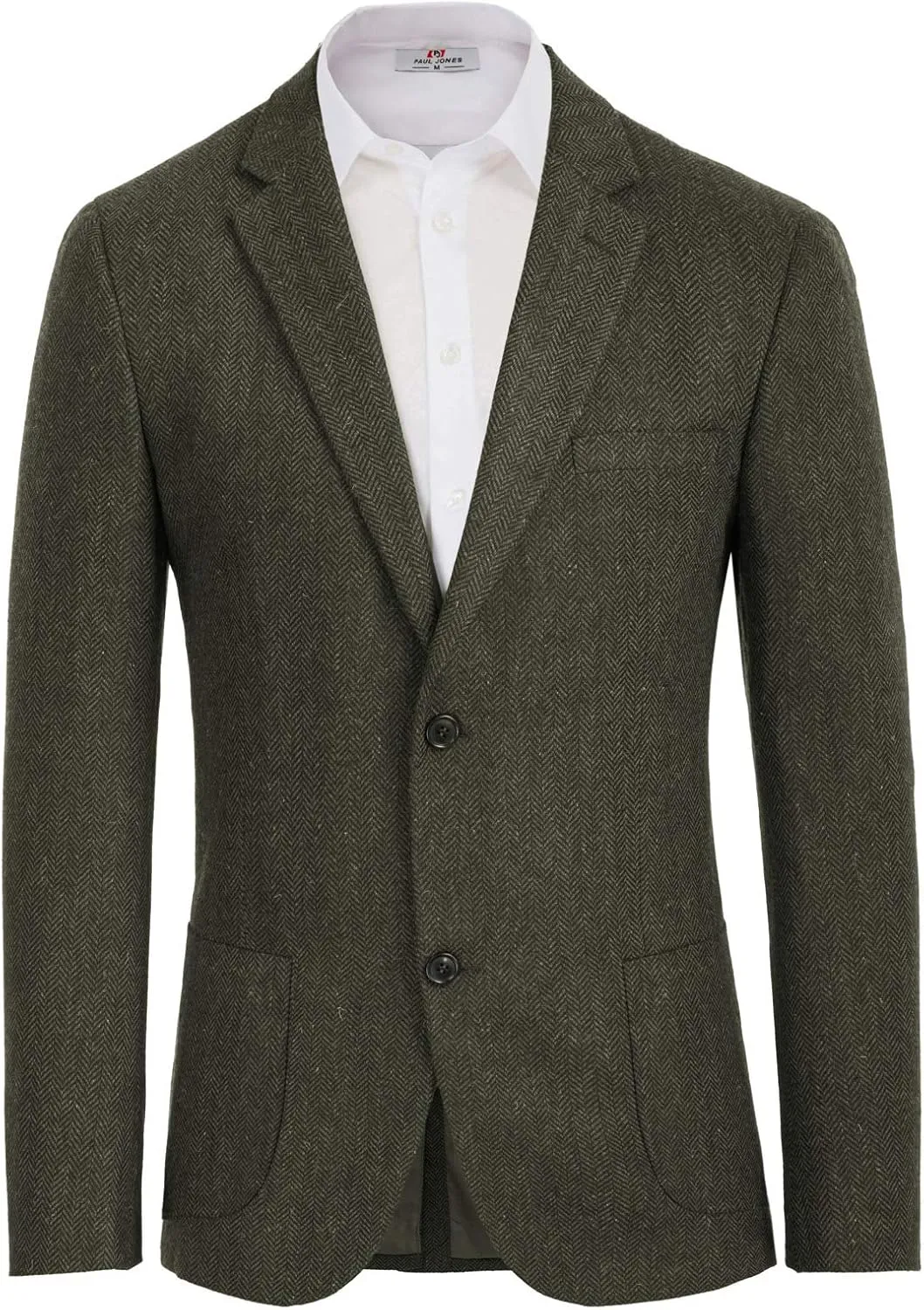 PJ PAUL JONES Men's Herringbone Tweed Blazer British Wool Blend Sport Coat Jacket