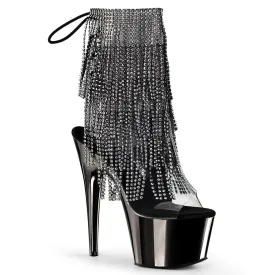 Pleaser Adore 1017RSF Womens 7" Heel, Platform Back Lace Peep-Toe Ankle Boots