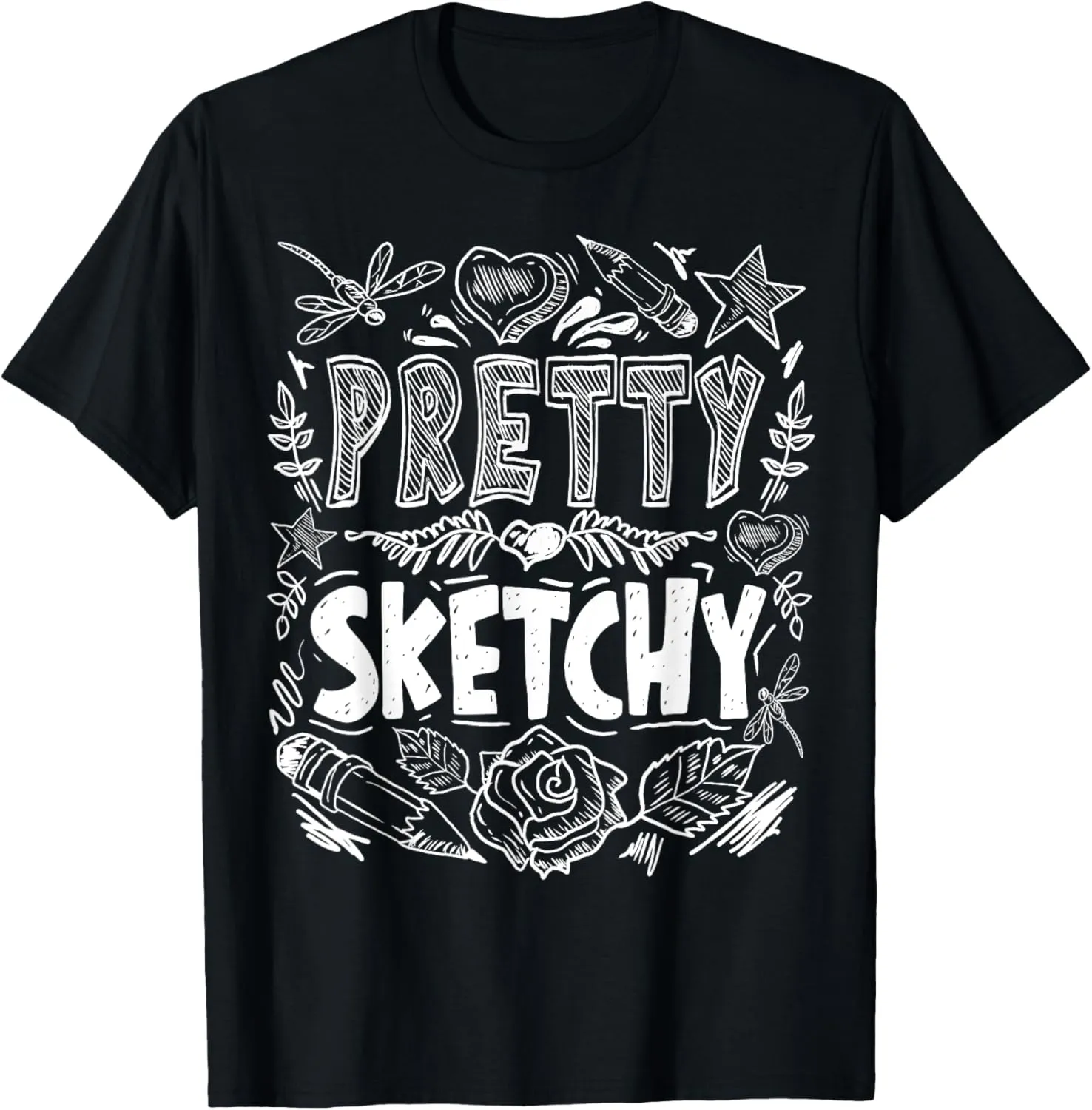 Pretty Sketchy Artists Pencils Art Lover T-Shirt