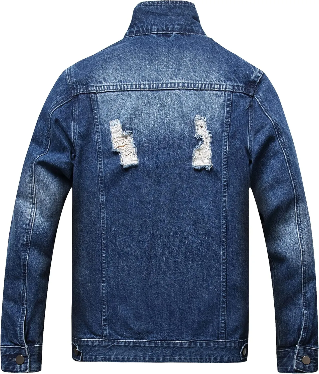 QIMYUM Jean Jacket For Men, Distressed Slim Denim Jacket