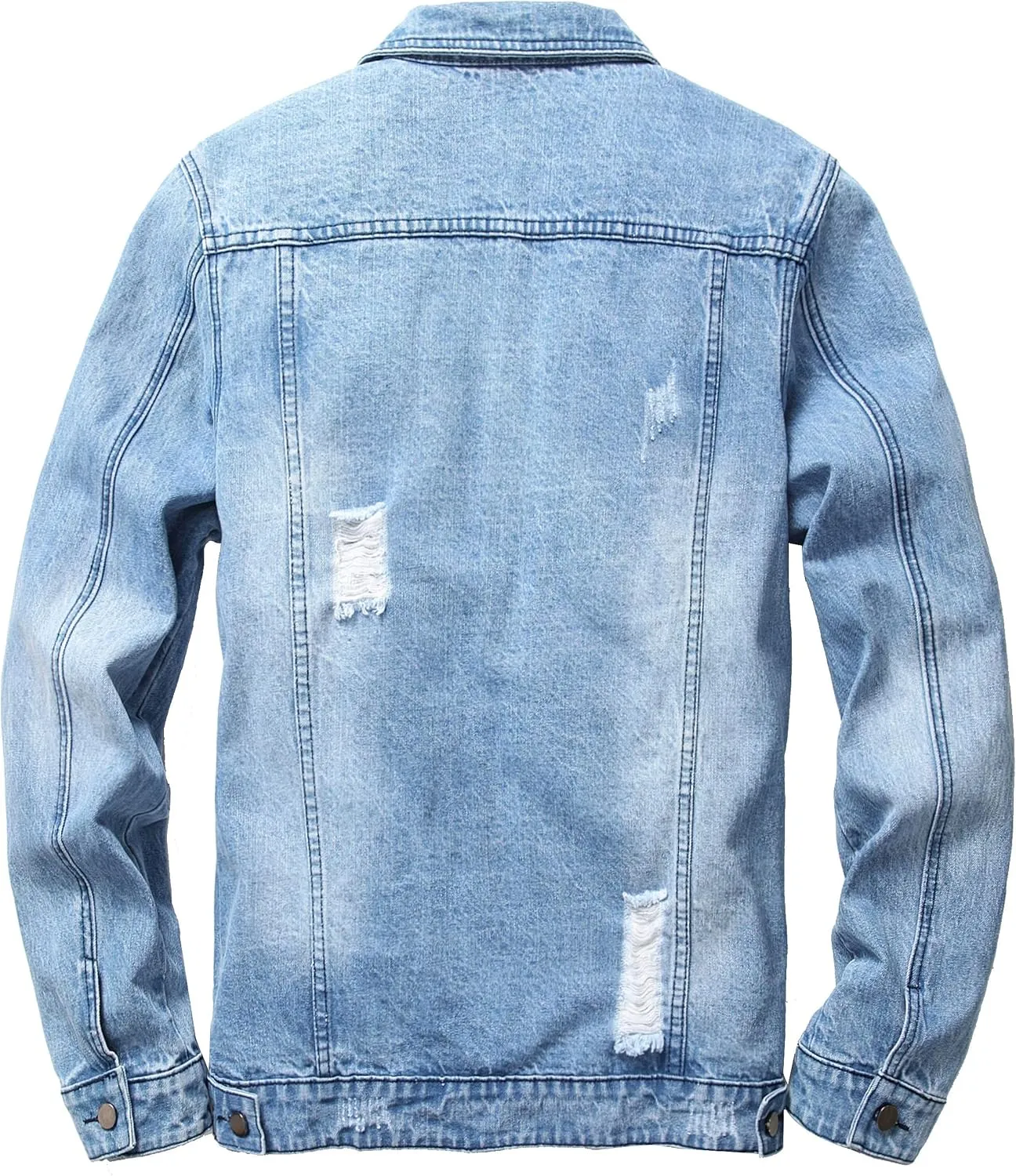 QIMYUM Jean Jacket For Men, Distressed Slim Denim Jacket