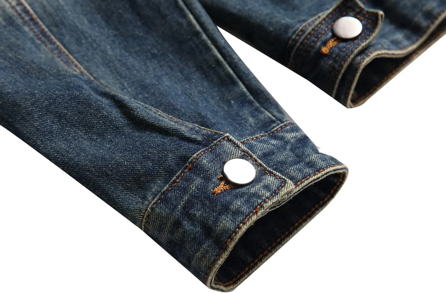 QIMYUM Jean Jacket For Men, Distressed Slim Denim Jacket