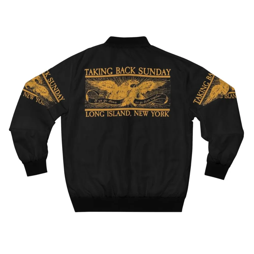 "Taking Back Sunday Gold Eagle Bomber Jacket"