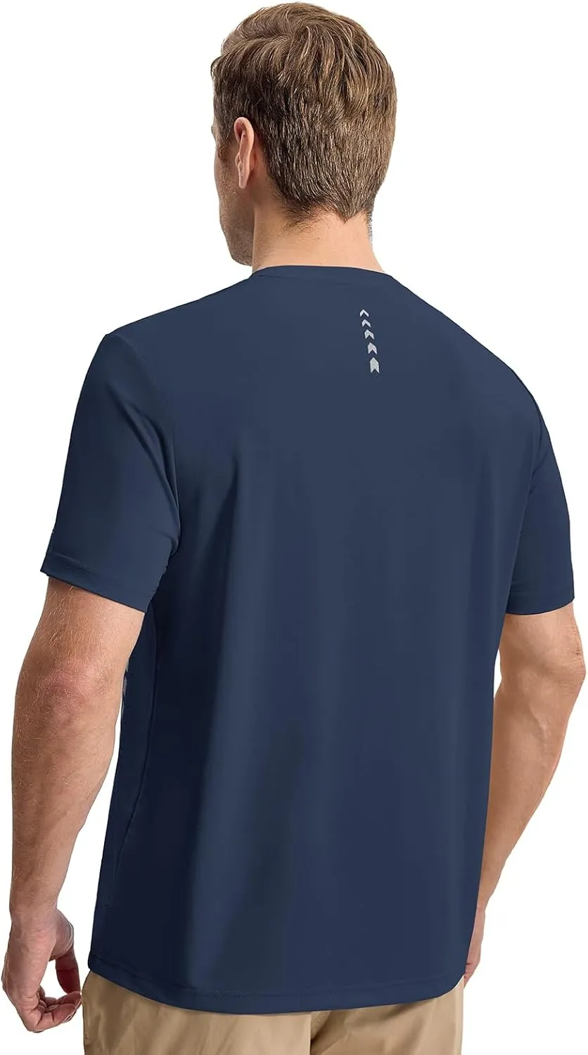 Rdruko Mens Athletic Shirts Dry Fit Short Sleeve Moisture Wicking Workout Shirts Breathable Cool Running Gym T-Shirt