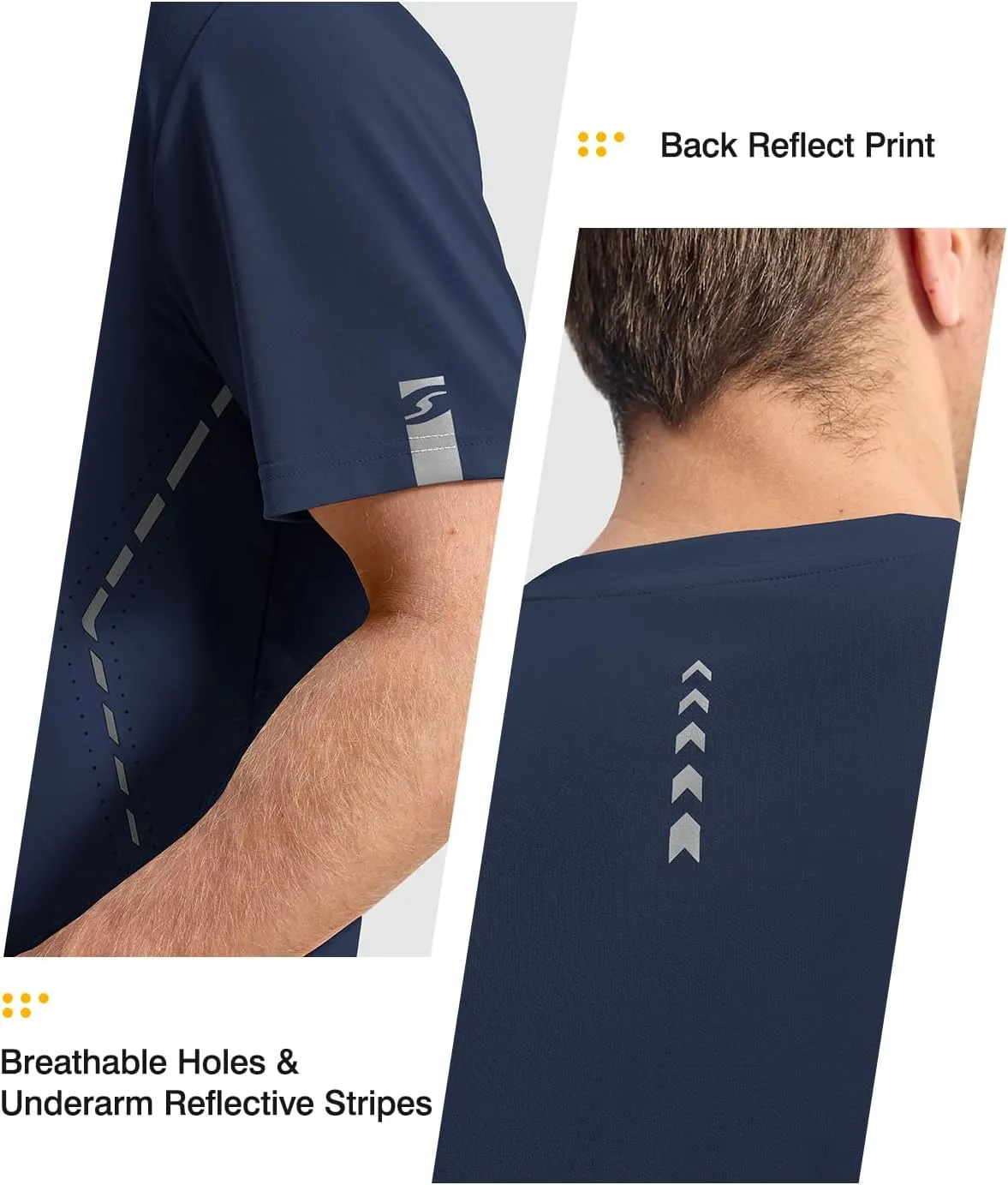 Rdruko Mens Athletic Shirts Dry Fit Short Sleeve Moisture Wicking Workout Shirts Breathable Cool Running Gym T-Shirt