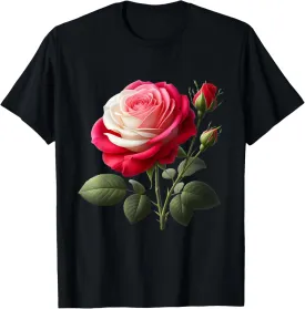 Red Roses Blossom Botanical Nature Lover T-Shirt