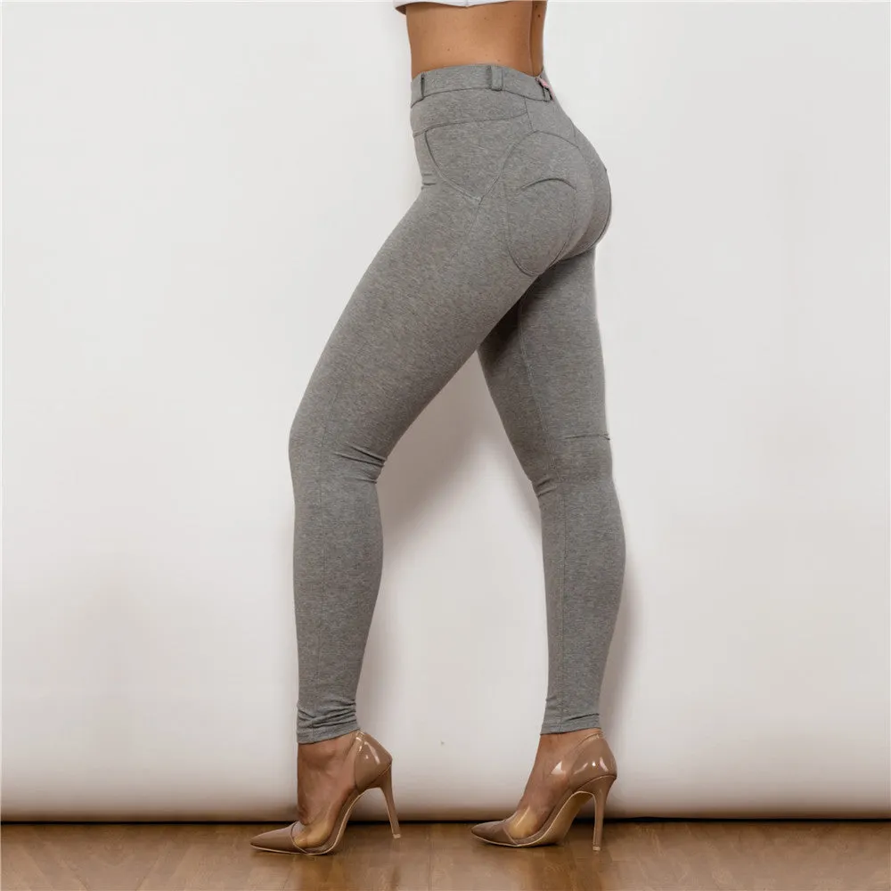 Shascullfites melody cotton bum lifting leggings booty shaping gray push up pants women