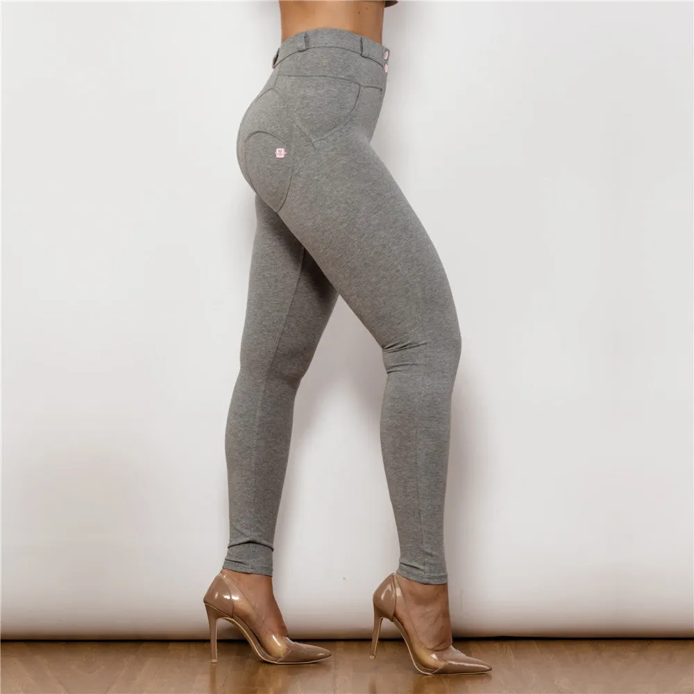 Shascullfites melody cotton bum lifting leggings booty shaping gray push up pants women
