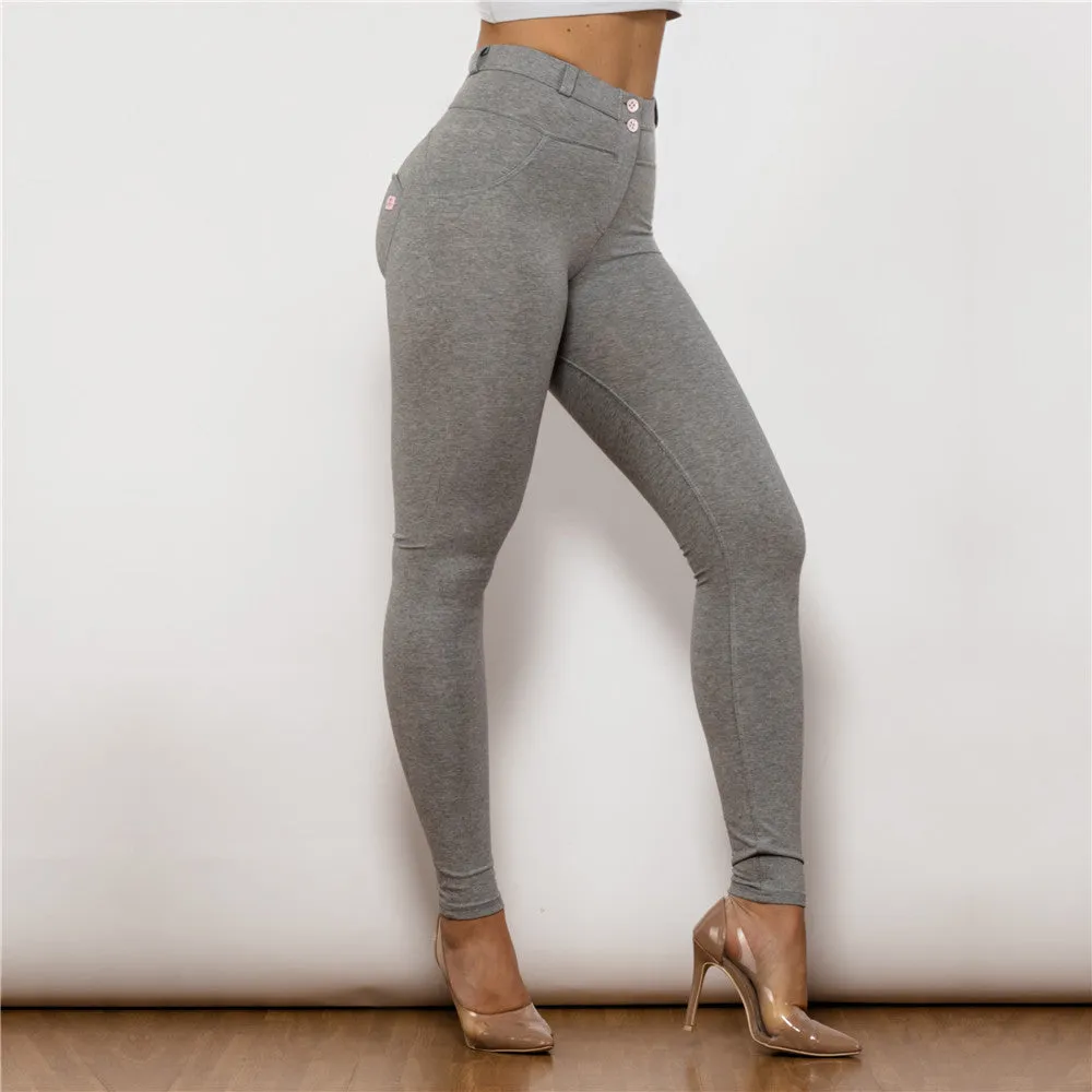 Shascullfites melody cotton bum lifting leggings booty shaping gray push up pants women