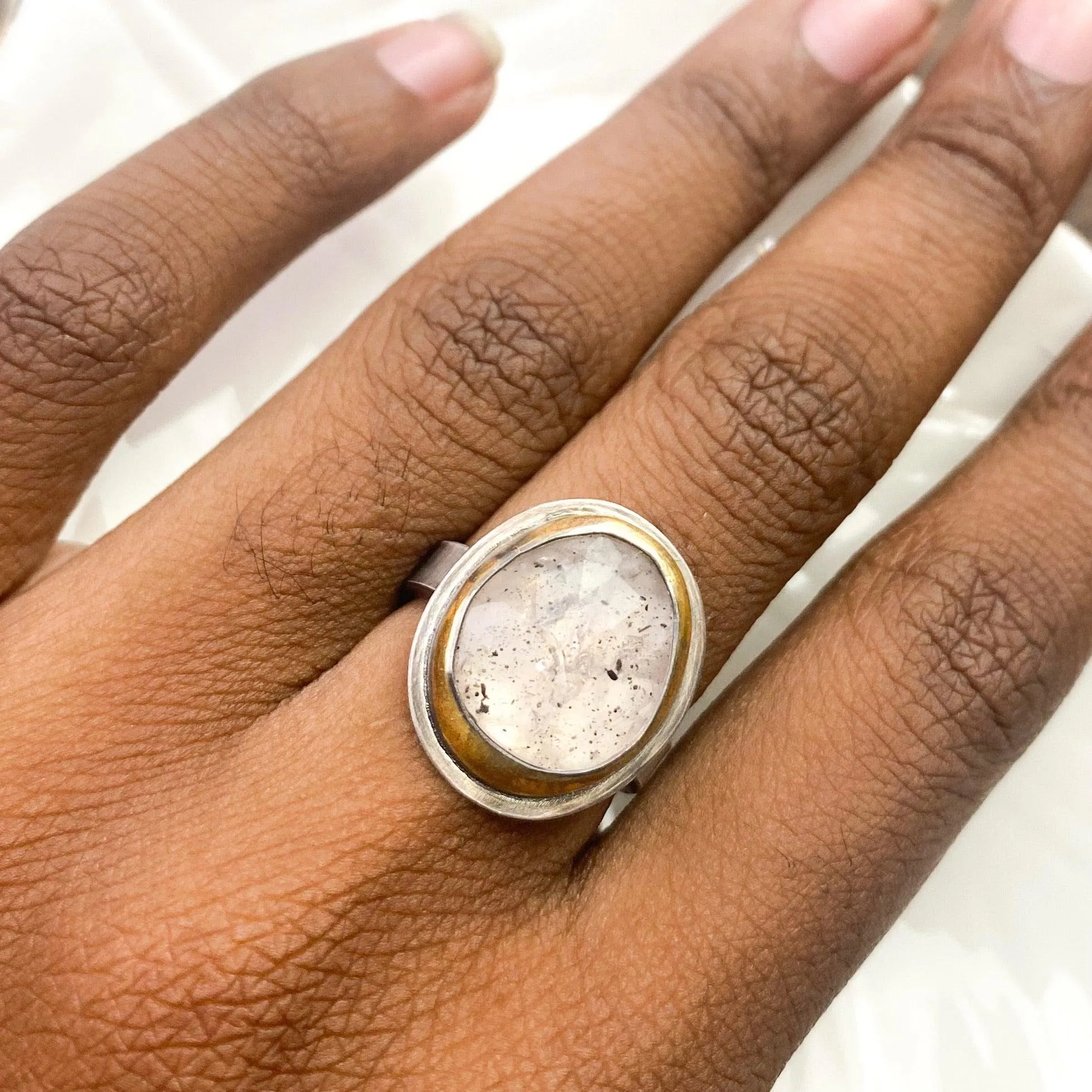 Spotted Tourmaline Statement Ring