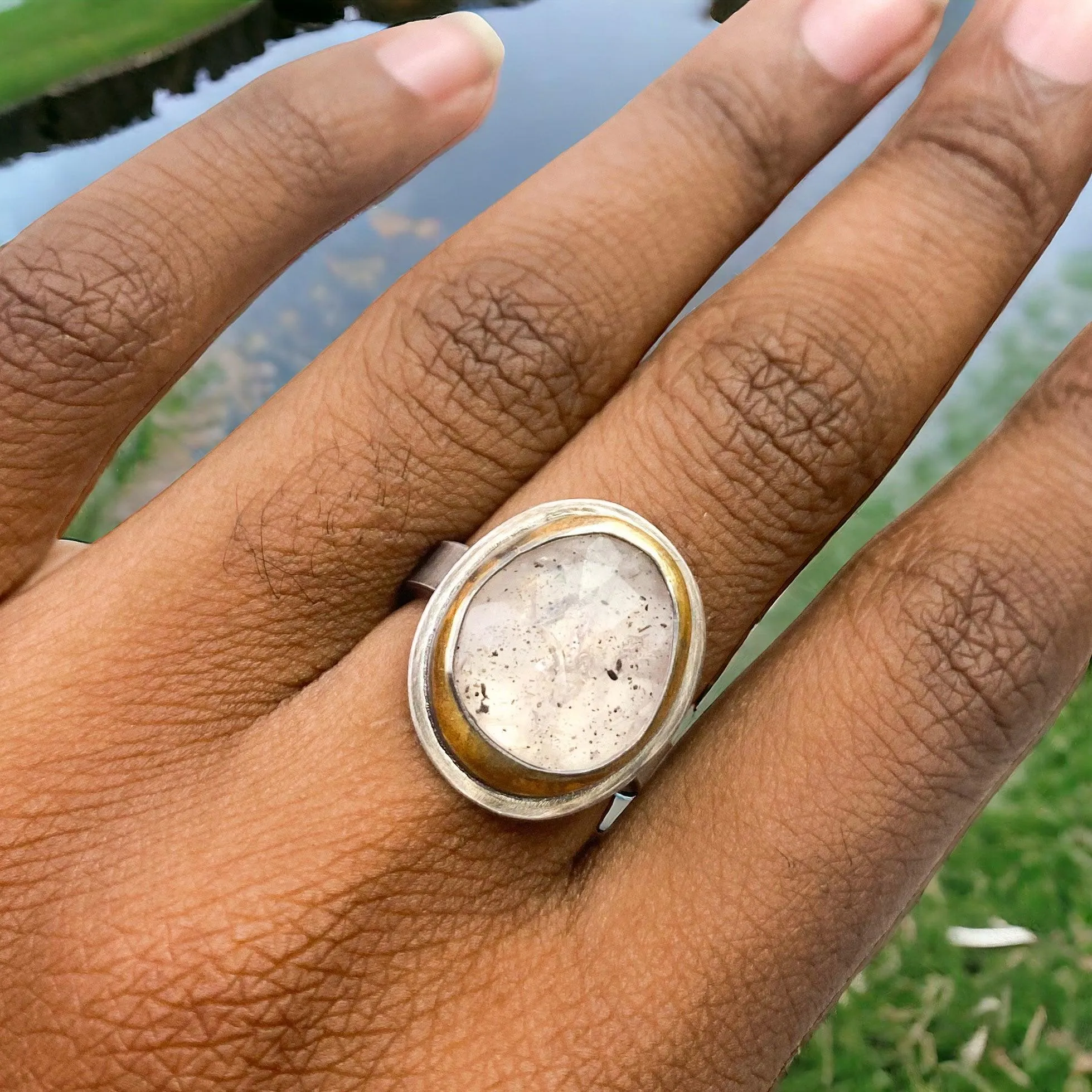 Spotted Tourmaline Statement Ring