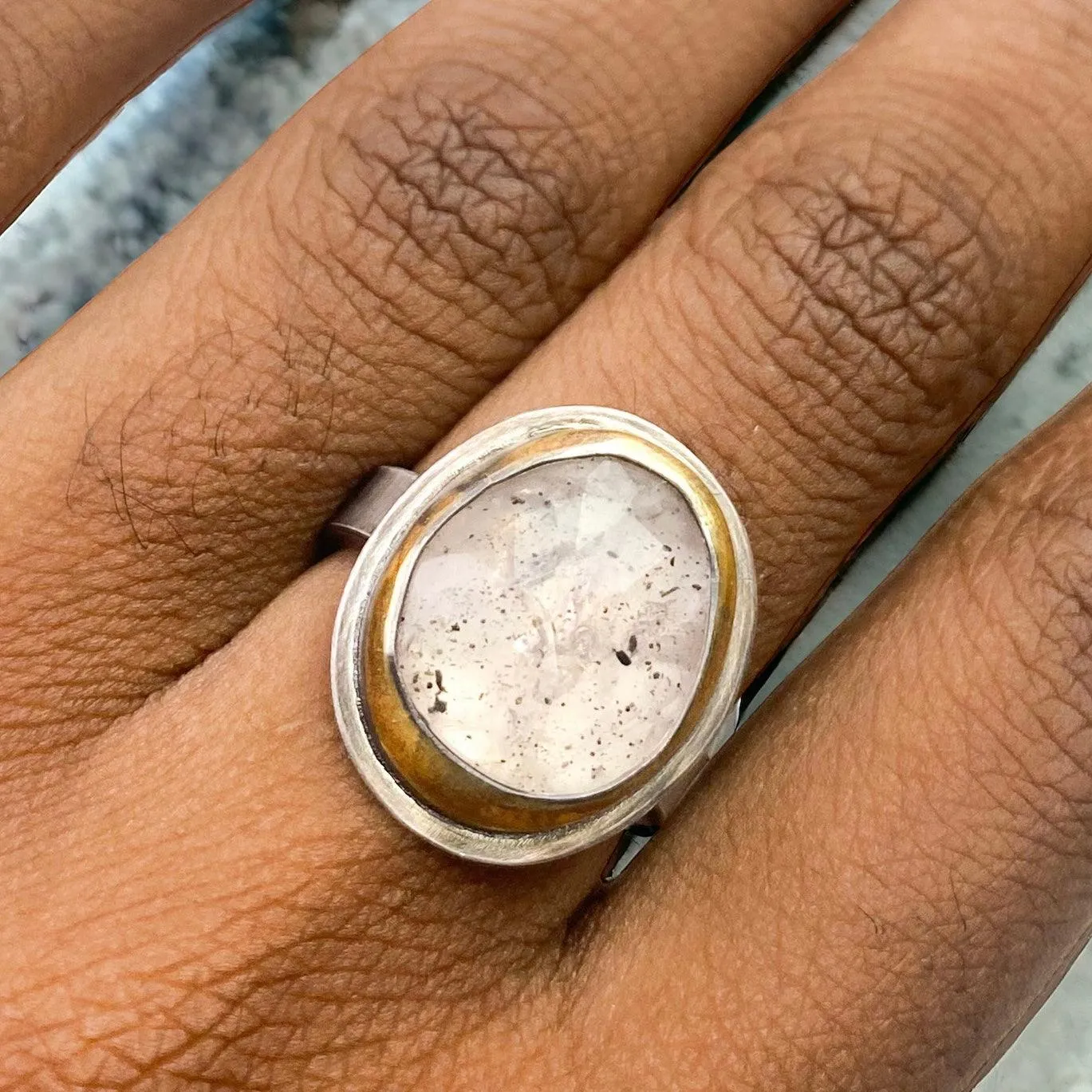 Spotted Tourmaline Statement Ring