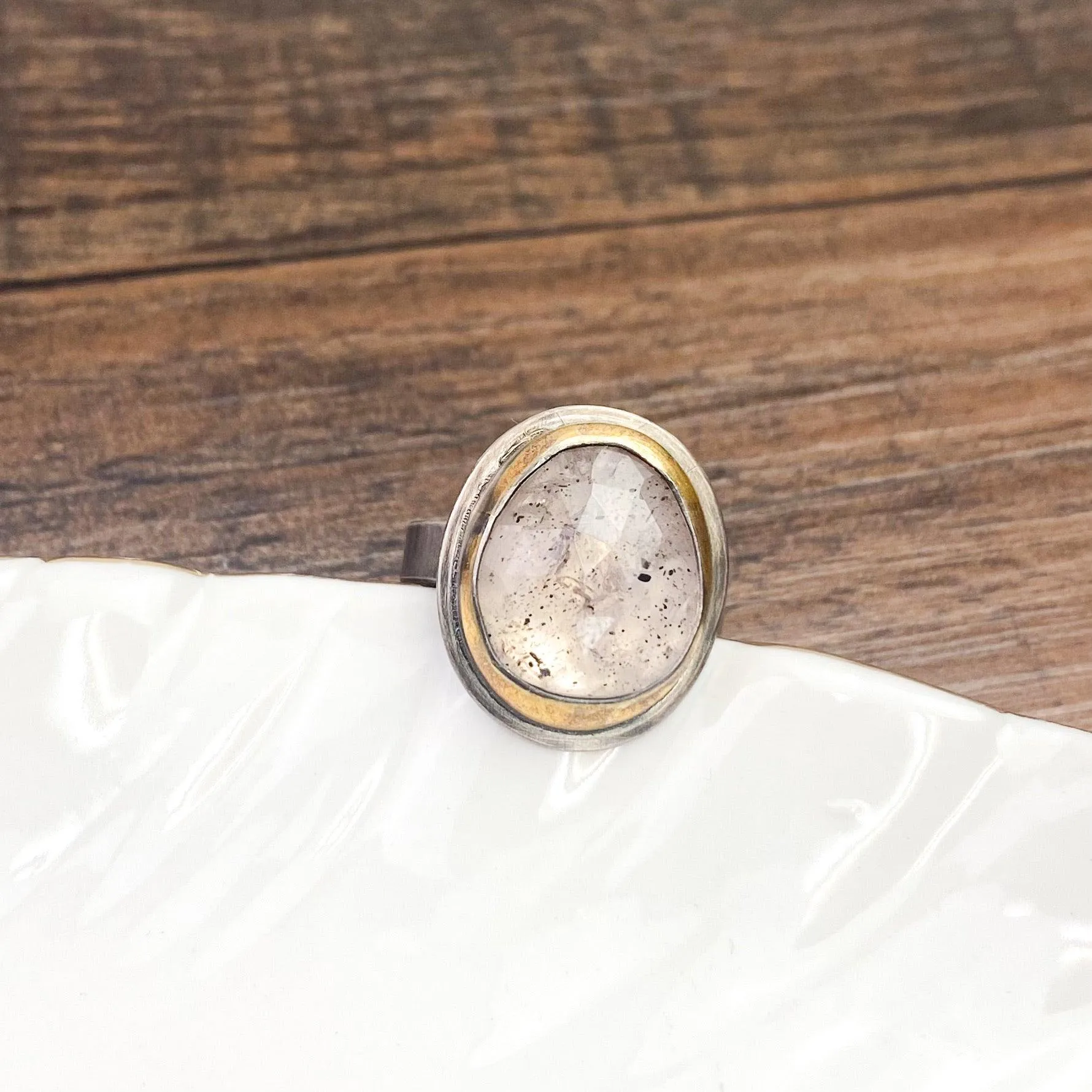 Spotted Tourmaline Statement Ring