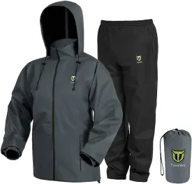 TIDEWE Rain Suit, Waterproof Breathable Lightweight 2 Pieces Rainwear