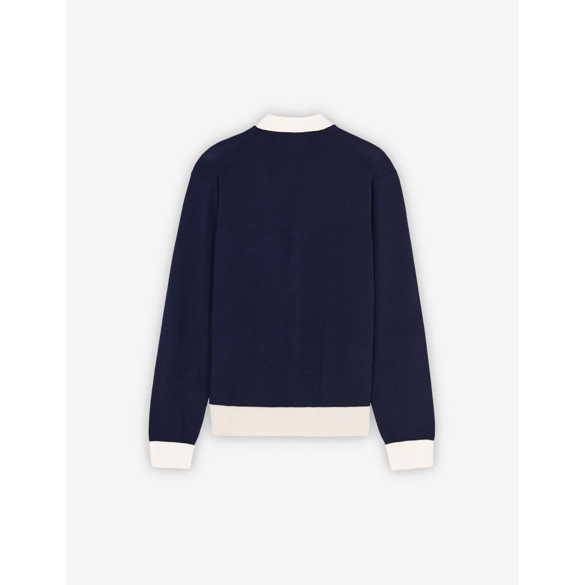 Unisex Baby Fox Patch Bi-Color Classic Cardigan - Navy