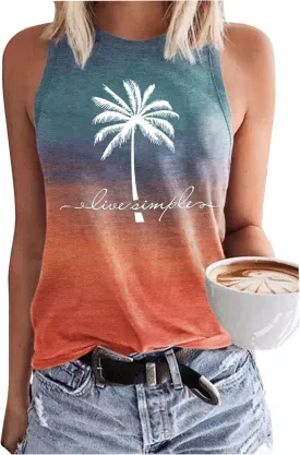 Womens Mandala Vintage Graphic Racerback Tank Tops Summer Casual Loose O-Neck Tanks Vest Vacation Classic-Fit Shirt Cami